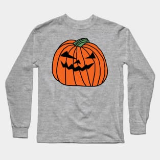 Big Orange Halloween Horror Pumpkin Long Sleeve T-Shirt